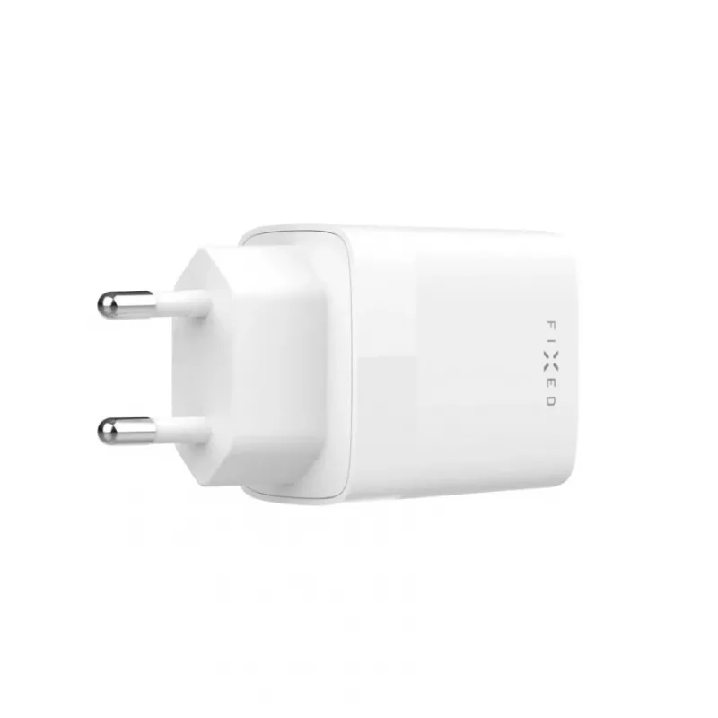 USB-C ceļojumu lādētājs FIXED FIXC30N-C-WH — 30 W kompakts USB-C strāvas adapteris, vienas pieslēgvietas ātrā uzlāde
