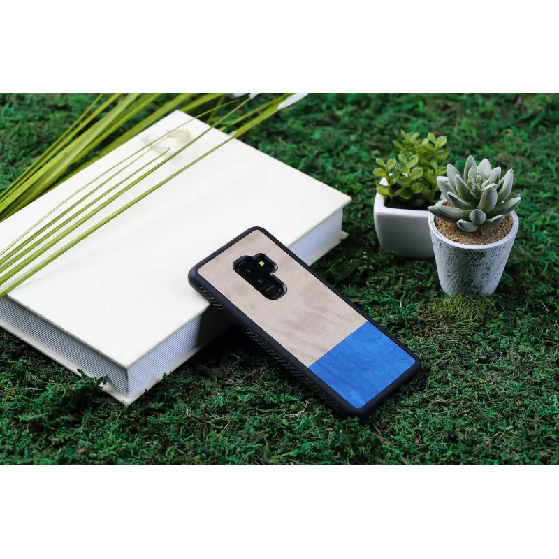 man and wood viedtālruņa maciņš Galaxy S9 Plus — baložu melns