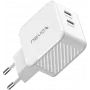 65W DUAL USB-C (PD) QC3.0 lādētājs GaN (balts, PD 3.0, QC 3.0)