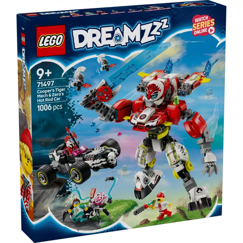 LEGO DREAMZZZ 71497 Kūpera tīģera mehs un Zero karstā stieņa mašīna