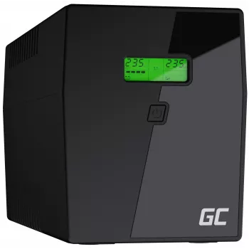 Nepārtrauktās barošanas avots zaļa Cell UPS09 — Line-Interactive 3 kVA / 1400 W, 230 V, LCD, tornis, 5 F tipa ligzdas