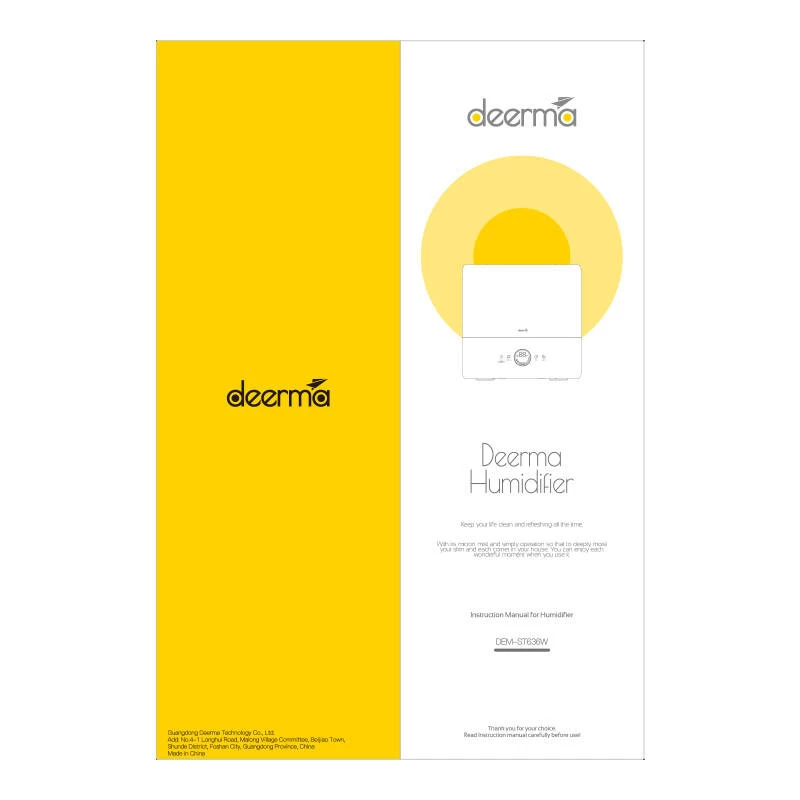 Gaisa mitrinātājs Deerma ST636W, 4,5 L tvertne, 28 W, Zelts/Balts, 277×156×270 mm
