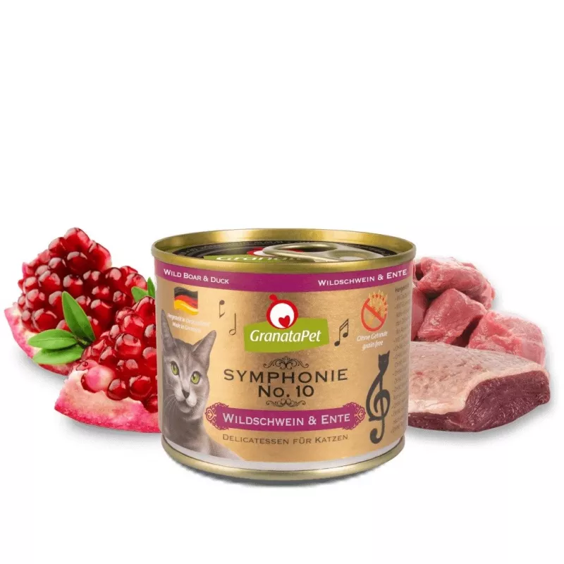 Mitrā kaķu barība Fox4Pets Symphonie No.10 ar mežacūku un pīli 200 g, pilnvērtīga barība pieaugušiem kaķiem, 78% mitrums