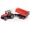 Traktora modelis BRUDER Massey Ferguson 7480 ar pašizgāzēju piekabi