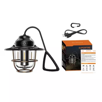 Kempinga lampa Superfire T57 7 režīmi - pārnēsājama LED laterna ar 7 apgaismojuma režīmiem