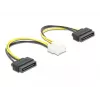 Strāvas kabelis DeLOCK 83020 2 x 15 kontaktu SATA uz 8 kontaktu EPS 15 cm