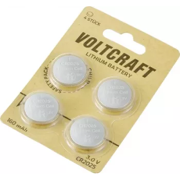 Voltcraft Button Cell CR 2025 3 V 160 mAh litija 4 gab. iepakojumā LM2025 VC-12629380