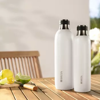 Pudele gāzētājam BRITA 1046735 — nerūsējošais tērauds, 1 L, 93 mm Ø, 305 mm augstums