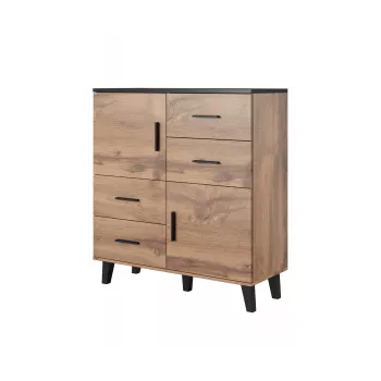 Cama sideboard LOTTA 110 2D4S wotan oak/mat Melns