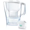 BRITA Aluna ūdens filtra krūze, caurspīdīga balta — 2,4 L kopējā / 1,4 L filtrētā, MAXTRA, trauku mazgājamās mašīnas droša