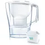 BRITA Aluna ūdens filtra krūze, caurspīdīga balta — 2,4 L kopējā / 1,4 L filtrētā, MAXTRA, trauku mazgājamās mašīnas droša