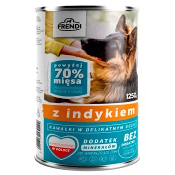 Mitrā suņu barība Frendi FRENDI ar tītara gabaliņiem maigā mērcē 1250 g