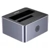 Doku stacija Unitek 51642 2,5 collu/3,5 collu SATA diskiem, USB-C 10 Gb/s, 2 nodalījumu, alumīnija