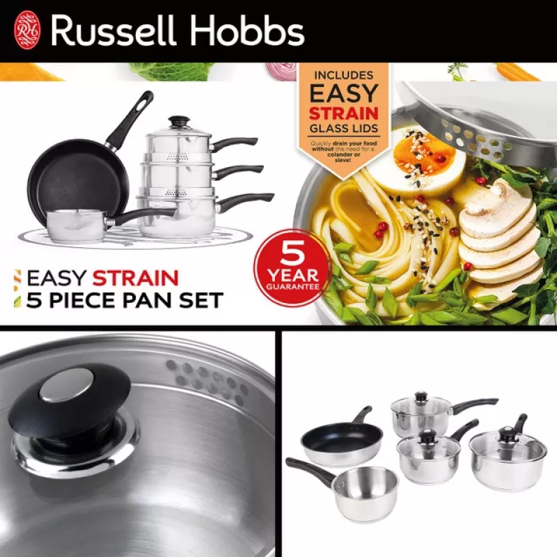 Trauku komplekts Russell Hobbs RH00543EU7 — 5 daļas, neuzlīmējošs, piemērots mazgāšanai trauku mašīnā