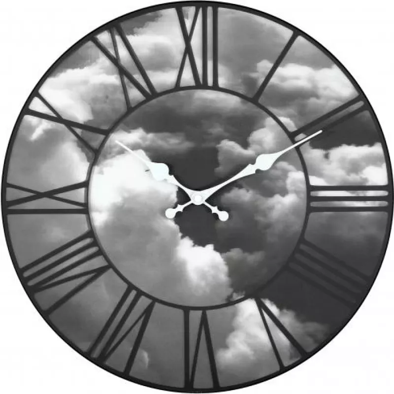 NeXtime klok 3037 Clouds, Ø39 cm, Sienas, Melns