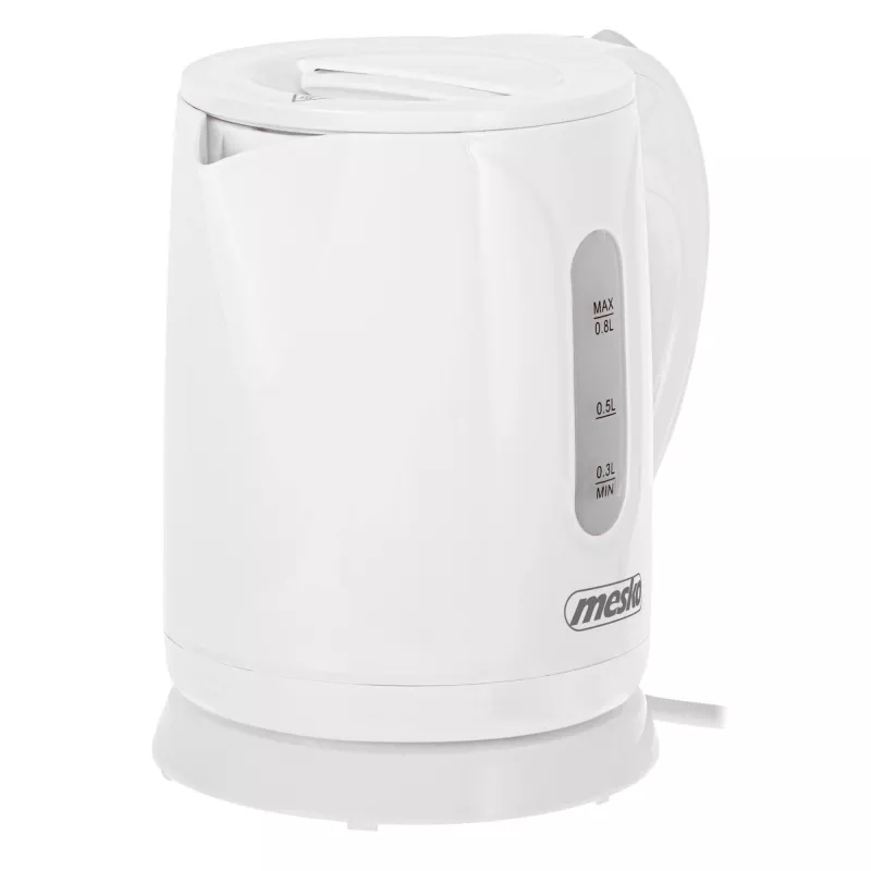 Mesko tējkanna | MS 1376 | Elektriskā | 850 W | 0,8 L | Plastmasa | 360° grozāma pamatne | Balta