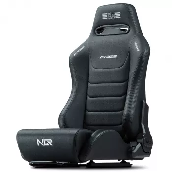 Racing stila noliecamais sēdeklis Next Level Racing ERS3 Elite Premium — melna PU āda, noliecama mugura, saderīgs ar kokpita/grīdas stiprinājumu