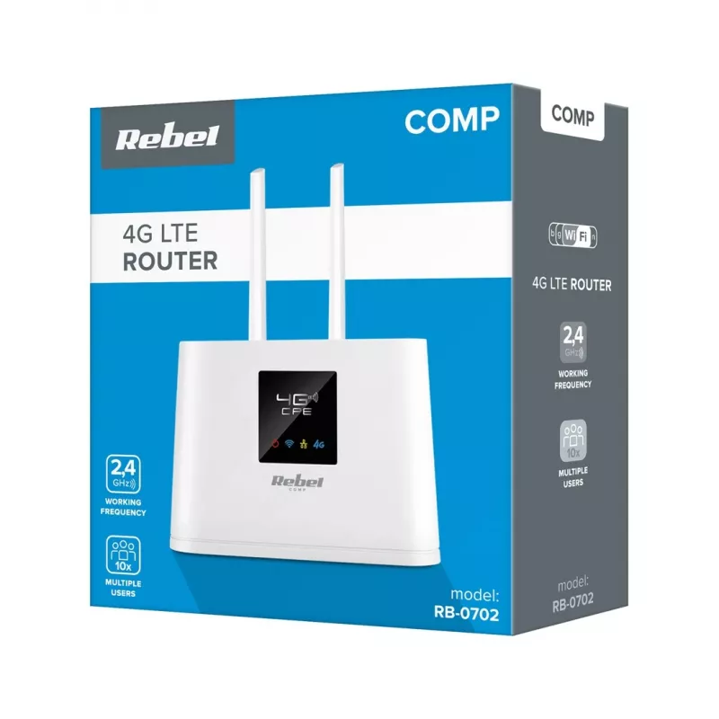 Rebel Comp Router RB-0702 4G LTE — mobilais/LTE maršrutētājs, SIM atbalsts