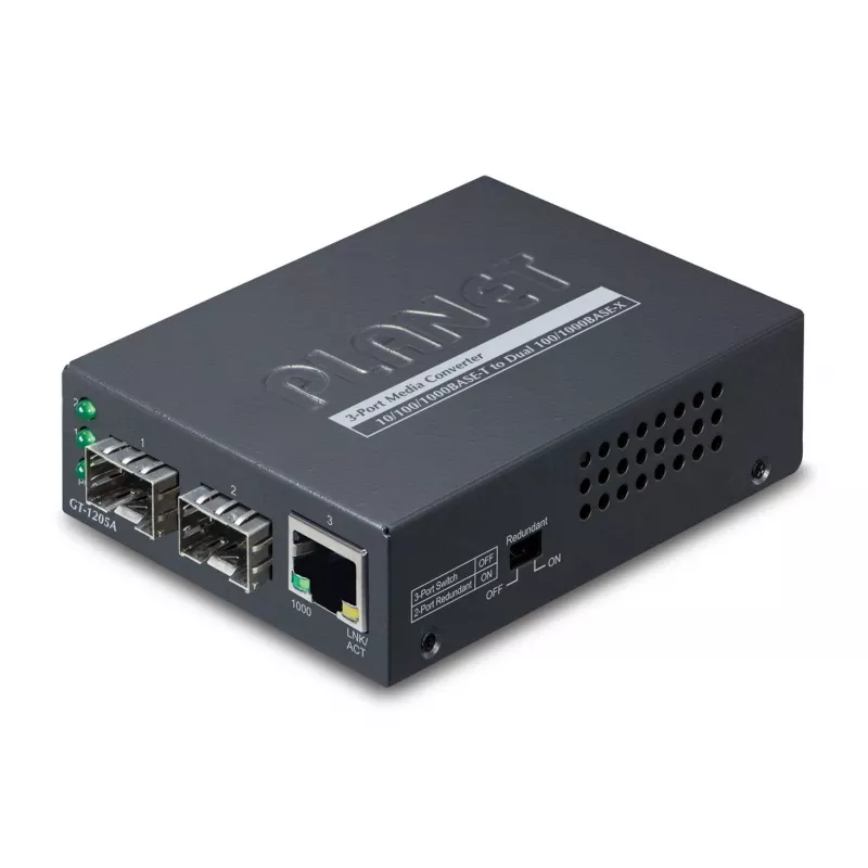 PLANET GT-1205A tīkla mediju pārveidotājs 1000 Mbit/s Melns
