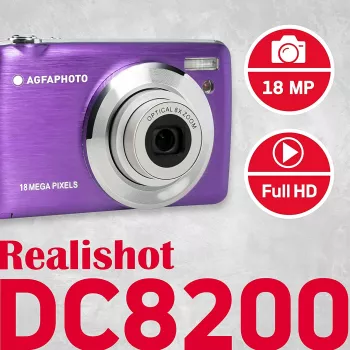Agfa Photo DC8200 Purple + Maciņš + SD karte 16GB