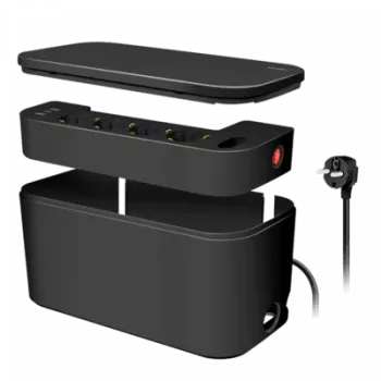LogiLink kontaktligzdu bloks LPS282U 4 drošības ligzdas 2 USB-A 1 USB-C melns