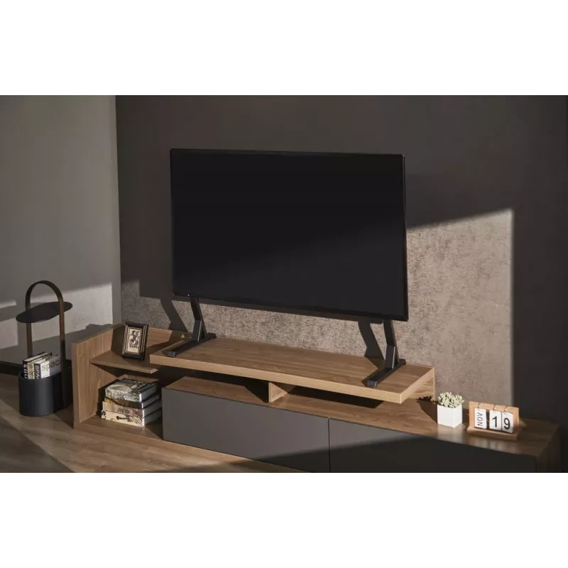 Grīdas televizora statīvs GEMBIRD TVS-D90F-01 45–90 collu televizoriem, tērauda, fiksēts augstums, VESA 200x200–800x400, maks. slodze 60 kg, 970×800×525 mm