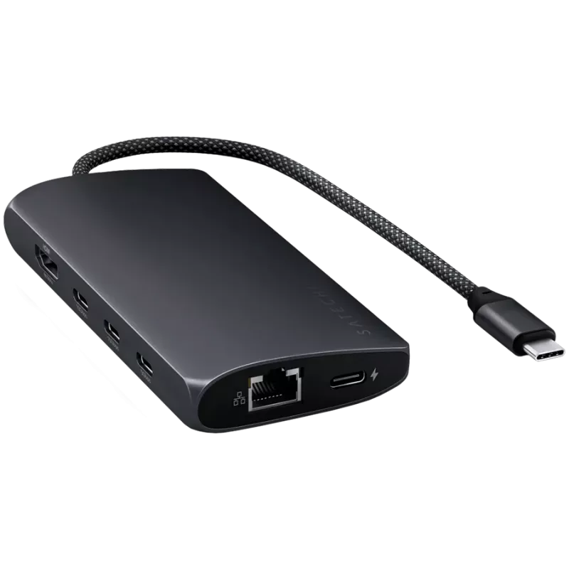 Satechi USB-C multiportu adapteris ST-P8KED — 6 pieslēgvietas, atbalsta 8K izšķirtspēju
