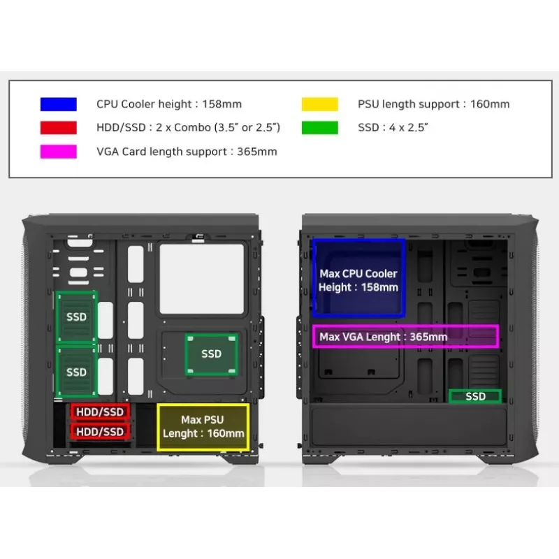 Datora korpuss Zalman N5 TF ATX melns