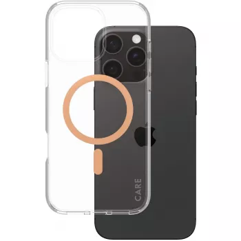 PanzerGlass CARE Urban Combat caurspīdīgs maciņš ar Peachy MagSafe iPhone 16 Pro Max