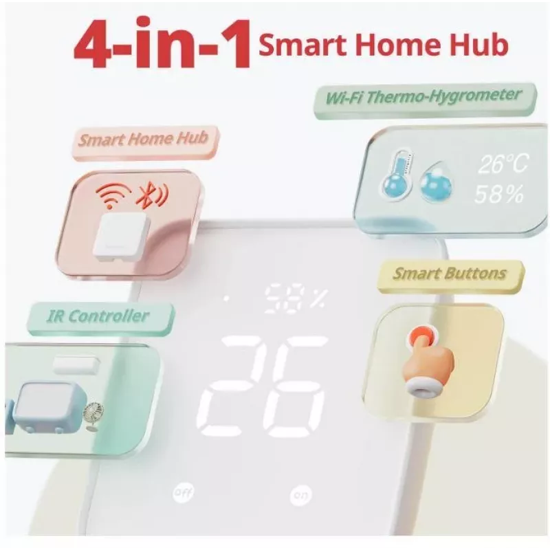 Viedās mājas centrmezgls SwitchBot W3202100 — Wi‑Fi un Bluetooth tīkla vārteja SwitchBot ierīcēm