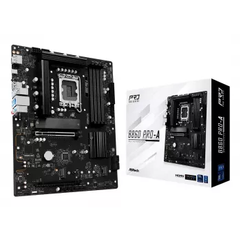 Mātesplate ASRock B860 Pro-A — Intel B860 ATX, LGA 1851, DDR5, 4x DIMM, 256GB, 2.5Gb LAN, 1x M.2, 4x SATA III