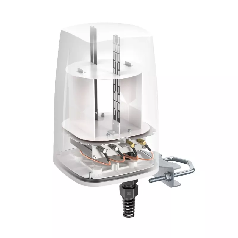 Daudzvirzienu tīkla antena QuWireless QuSpot A360S — PoE/LAN, 6 dBi, 0,694–2,7 GHz, vertikālā polarizācija