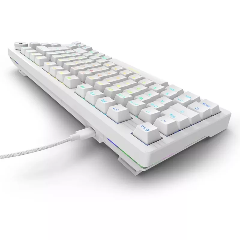 Sharkoon SGK25 75% QWERTZ USB vadu klaviatūra ar RGB LED, balta