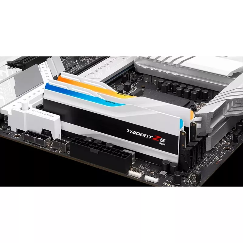 G.Skill Trident Z5 RGB - DDR5 - komplekts - 48 GB: 2 x 24 GB - DIMM 288-PIN - 8200 MHz / PC5-65600 - CL40 - 1.35 V - bezbufera - on-die ECC - matēti balts (F5-8200J4052F24GX2-TZ5RW)