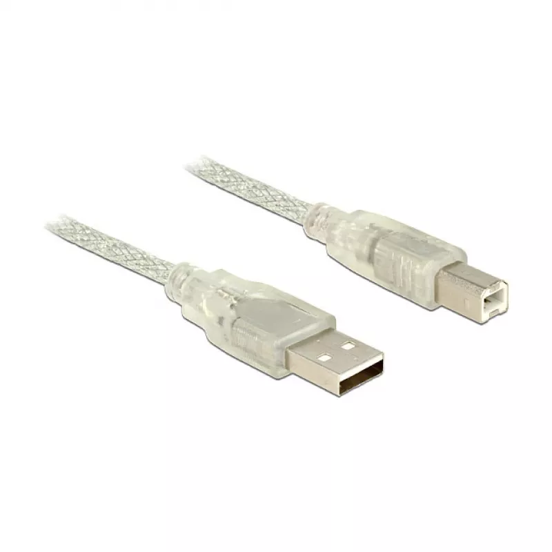 USB kabelis DeLOCK 83892 USB 2.0 1 m USB A USB B caurspīdīgs
