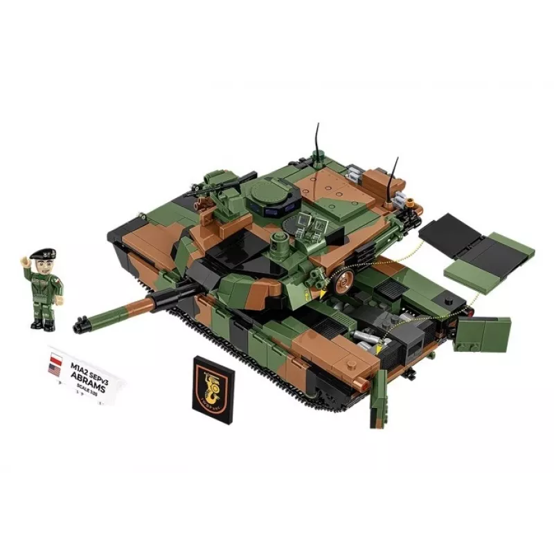 Konstrukciju komplekts Cobi M1A2 SEPV3 Abrams modelis ar 1065 ķieģeļiem