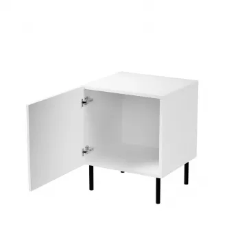 Naktsgaldiņš Cama Meble JUNGLE 53,5×40,5×44 cm balts matēts, MDF un skaidu plātne, melnas kājas, komplektā 2