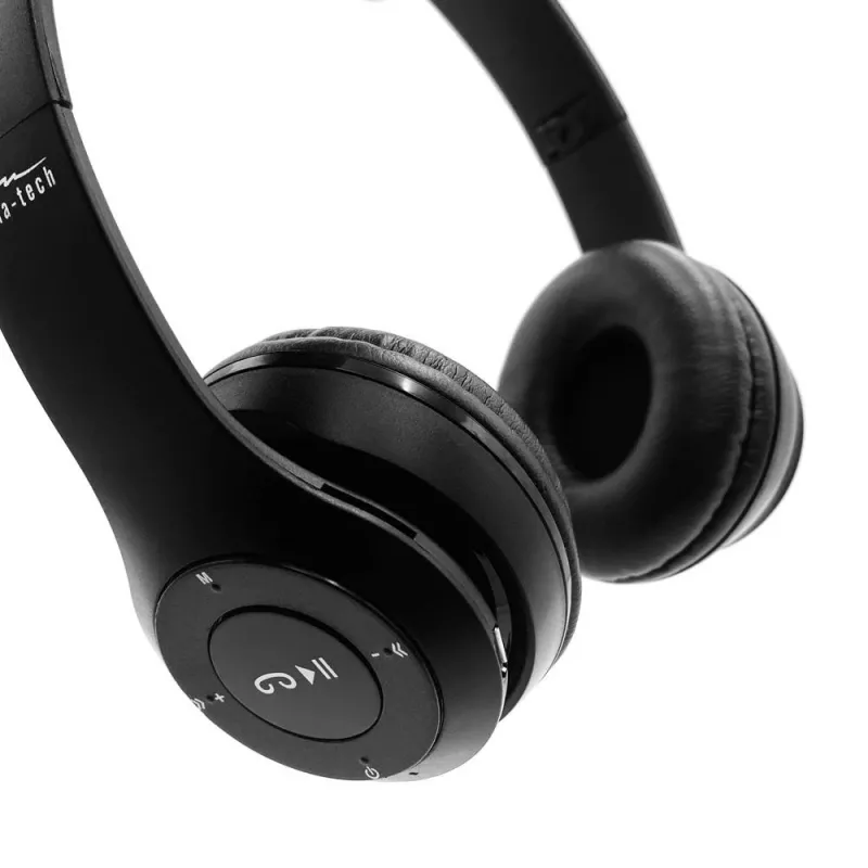 MEDIA-TECH EPSILION BT MT3591 Bezvadu austiņas Bluetooth 4.2 Mikrofons Radio FM Melna