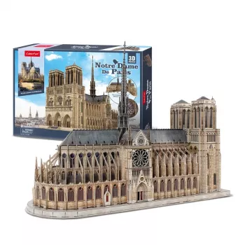 3D Puzzle CubicFun Notre Dame, 293 daļas, katedrāles mēroga modelis