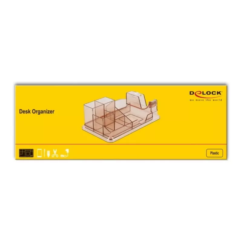 Galda organizators DeLOCK 18341 caurspīdīgs brūns plastmasa 145x250x85mm