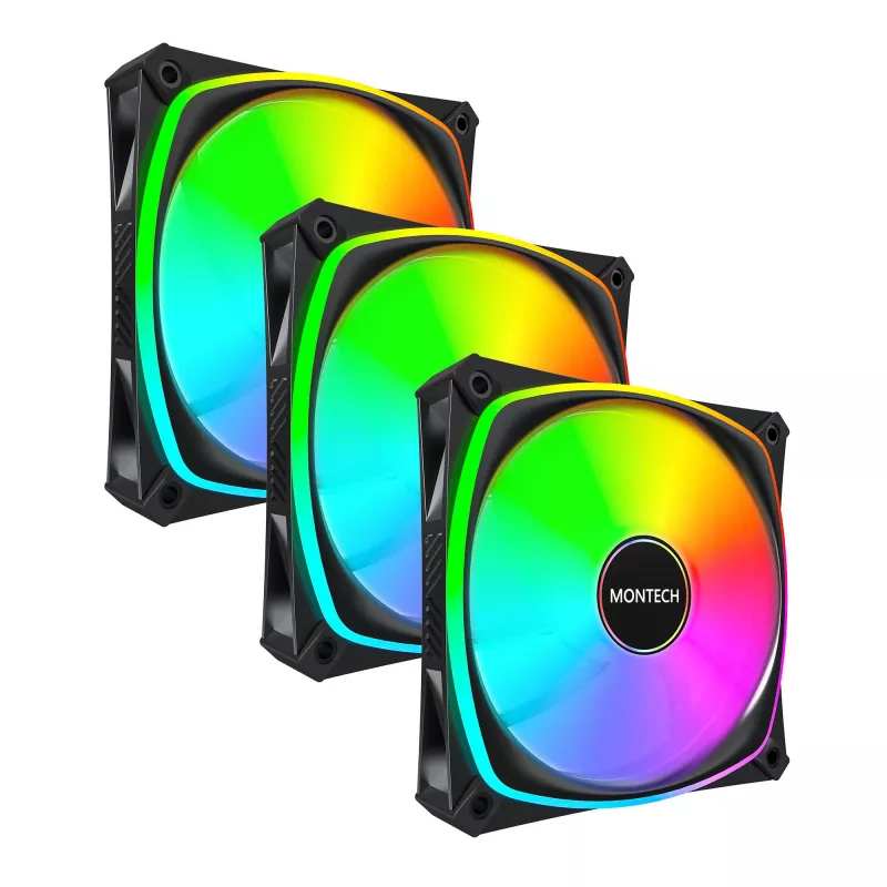 MONTECH RX120 PRO Black 120mm ARGB 3 komplekts