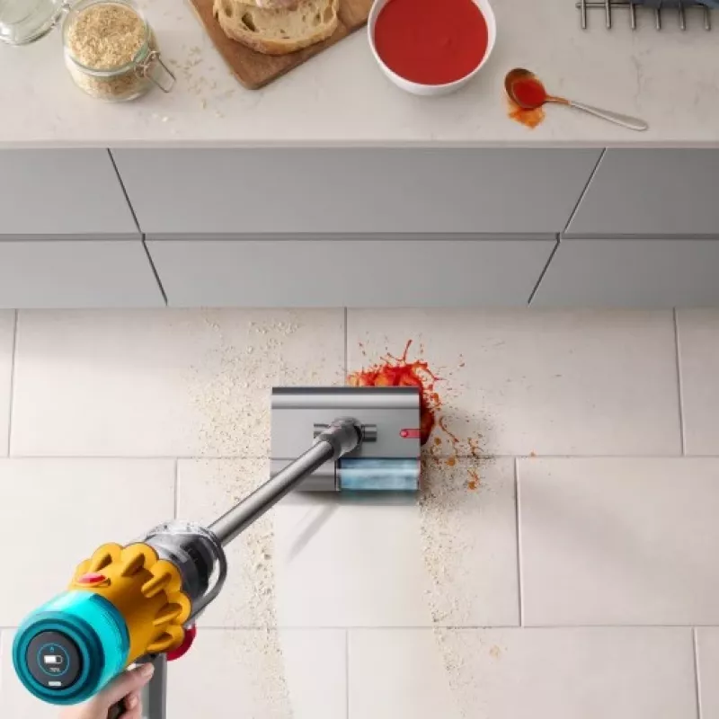 Dyson V12 Submarine 3-in-1 stickputekļsūcējs ar akumulatoru, sausai un mitrai tīrīšanai, HEPA, bez maisa, 0,35 L, niķeļa, dzeltena