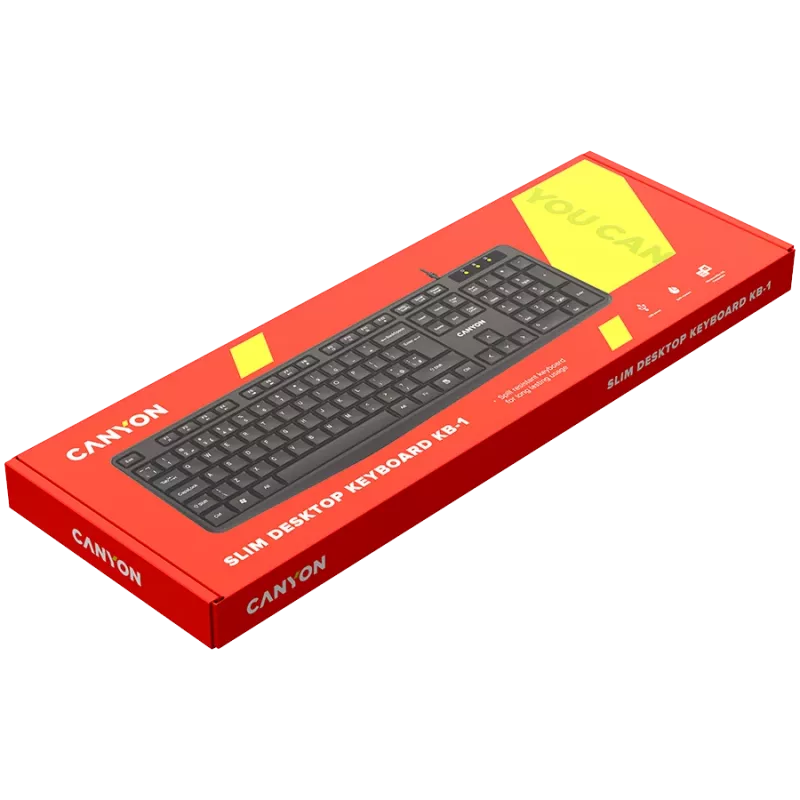 Vadu tastatūra CANYON KB-1 UK izkārtojums melna