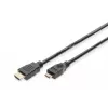 Digitus ASSMANN - video/audio kabelis - HDMI - 30 AWG - Mini-HDMI, 19 kontaktu (V) - HDMI, 19 kontaktu (V) - 3 m - dubulta izolācija - melns (AK-330106-030-S)