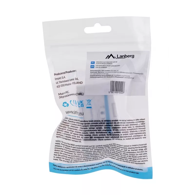 Lanberg OU5-0001-W RJ-45 kontaktligzdas kaste balta