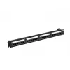 Plākstera panelis 1U LANBERG PPUA-1024-B, 24 porti, Cat6a, U/UTP, 1U statnes, dziļums 102 mm, metāls, melns