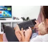 Bezvadu RF pilna izmēra tastatūra TRACER TRAKLA46934, QWERTY angļu, 2,4 GHz nano uztvērējs, membrāna, melna/pelēka