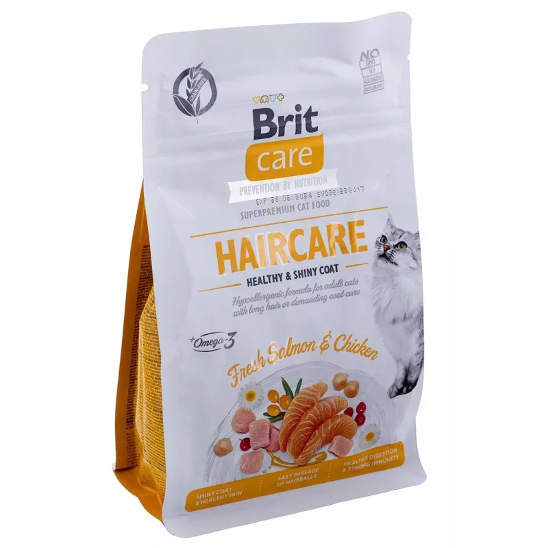 BRIT Care Grain Free Haircare Healthy & Shiny Coat - sausā barība kaķiem - 400 g