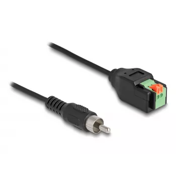 DeLOCK kabelis RCA spraudnis uz spaiļu bloka adapteri ar spiedpogu 15 cm