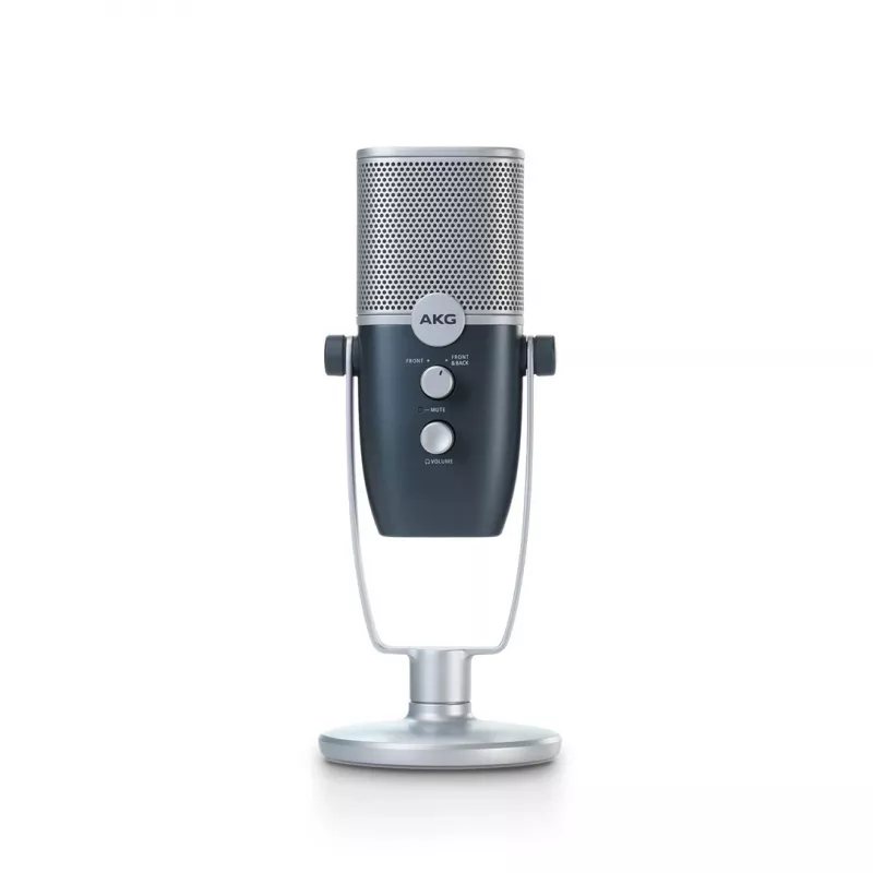 AKG Ara — profesionāls USB kondensatora mikrofons, zils-sudraba